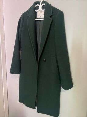 Aritzia Babaton Stedman Wool Coat XS Scarab Green